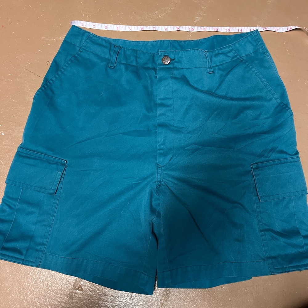 Teal Polyester-Cotton Blend Pants